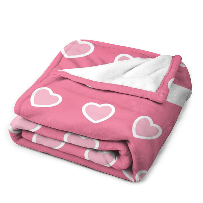 Aperturee - Pink Heart Patterns Custom Valentines Day Blanket