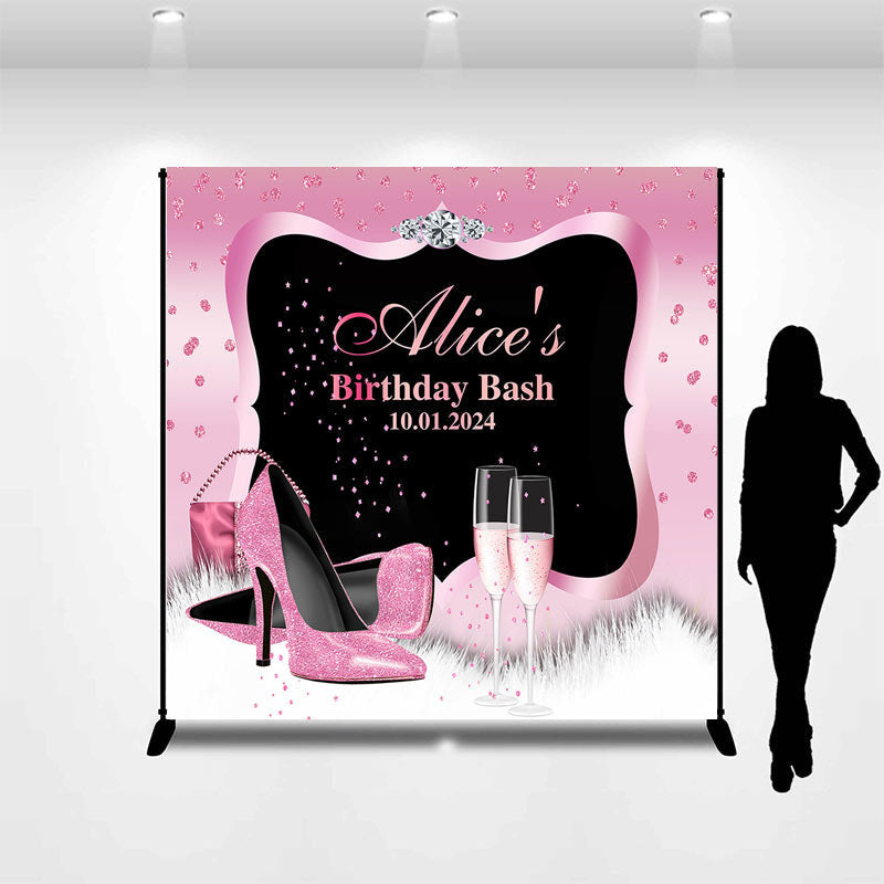 Aperturee - Pink High Heel Diamond Ring Custom Birthday Backdrop