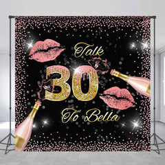 Aperturee - Pink Lips Champagne Custom 30th Birthday Backdrop