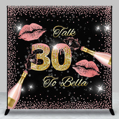 Aperturee - Pink Lips Champagne Custom 30th Birthday Backdrop