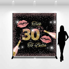 Aperturee - Pink Lips Champagne Custom 30th Birthday Backdrop