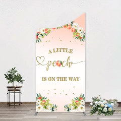 Aperturee - Pink Little Peach Floral Baby Shower Arch Backdrop