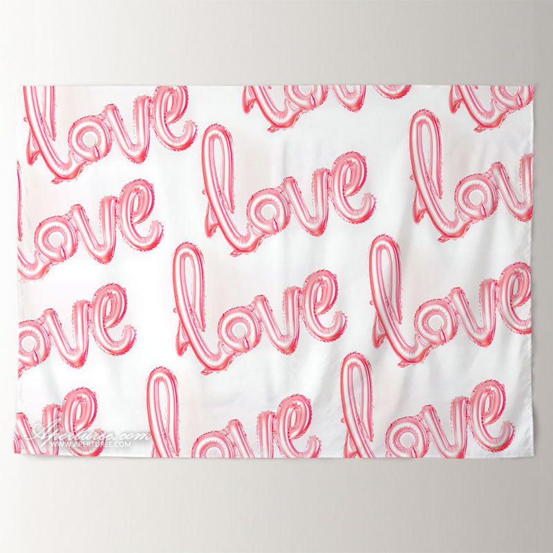 Aperturee - Pink Love Theme White Valentines Backdrop For Photo