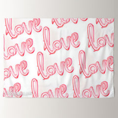 Aperturee - Pink Love Theme White Valentines Backdrop For Photo