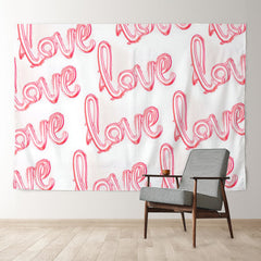 Aperturee - Pink Love Theme White Valentines Backdrop For Photo