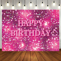 Aperturee - Pink Neon Dots Bokeh Sparkle Happy Birthday Backdrop