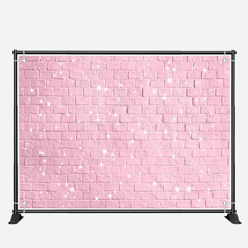 Aperturee - Pink Paint Brick Wall Simple Valentines Day Backdrop