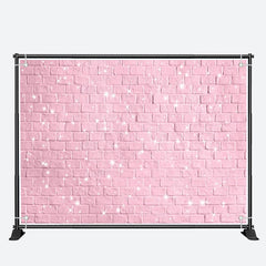 Aperturee - Pink Paint Brick Wall Simple Valentines Day Backdrop