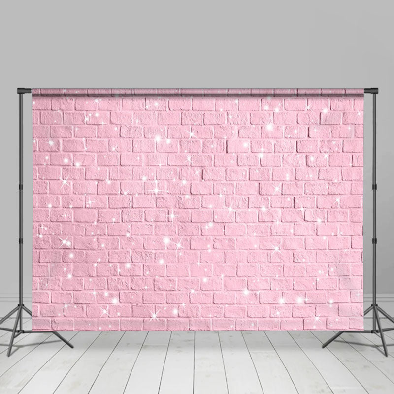 Aperturee - Pink Paint Brick Wall Simple Valentines Day Backdrop