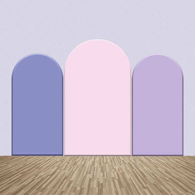 Aperturee - Pink Purple Decor Color One Sided Arch Backdrop Kit