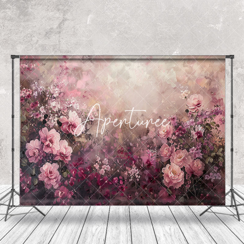 Aperturee - Pink Purple Oil Painting Floral Fine Art Backdrop