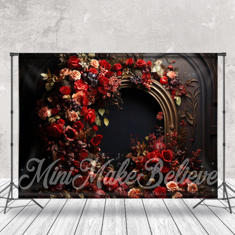 Aperturee - Pink Red Flower Elegant Luxury Relief Wall Backdrop