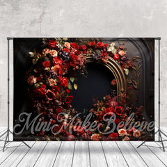 Aperturee - Pink Red Flower Elegant Luxury Relief Wall Backdrop