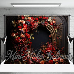 Aperturee - Pink Red Flower Elegant Luxury Relief Wall Backdrop