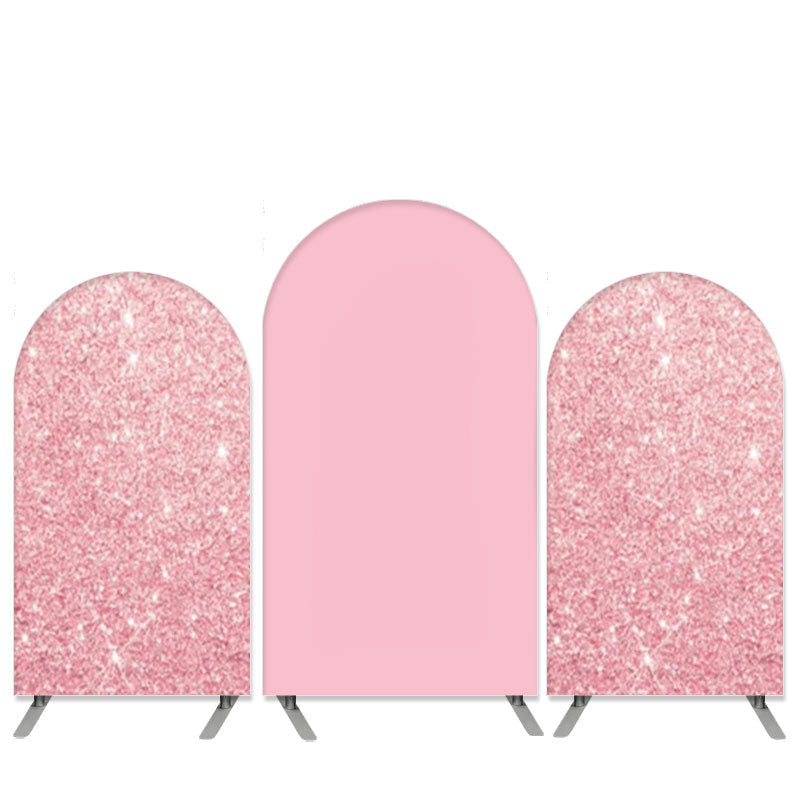 Aperturee Pink Rose Glitter Happy Birthday Arch Backdrop Kit