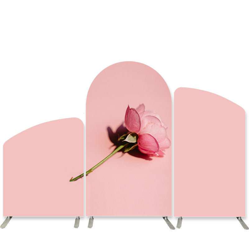 Aperturee Pink Rose Simple Arch Backdrop Kit For Birthday Party