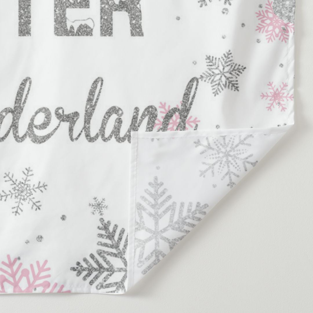 Aperturee - Pink Snow Winter Onederland 1st Birthday Backdrop