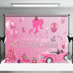 Aperturee - Pink Sparkle Diamond Balloon Christmas Backdrop