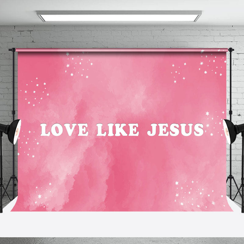 Aperturee - Pink Stars Christianity Love Like Jesus Backdrop