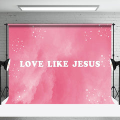 Aperturee - Pink Stars Christianity Love Like Jesus Backdrop