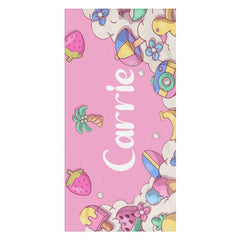 Aperturee - Pink Summer Theme Custom Name Beach Towel