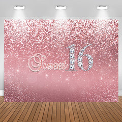 Aperturee - Pink Sweet Diamond 16 Happy Birthday Backdrop Girls