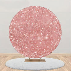 Aperturee - Pink Textured Simple Round Birthday Party Backdrop