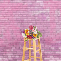 Aperturee - Pink Violet Brick Wall Portrait Photography Backdrop