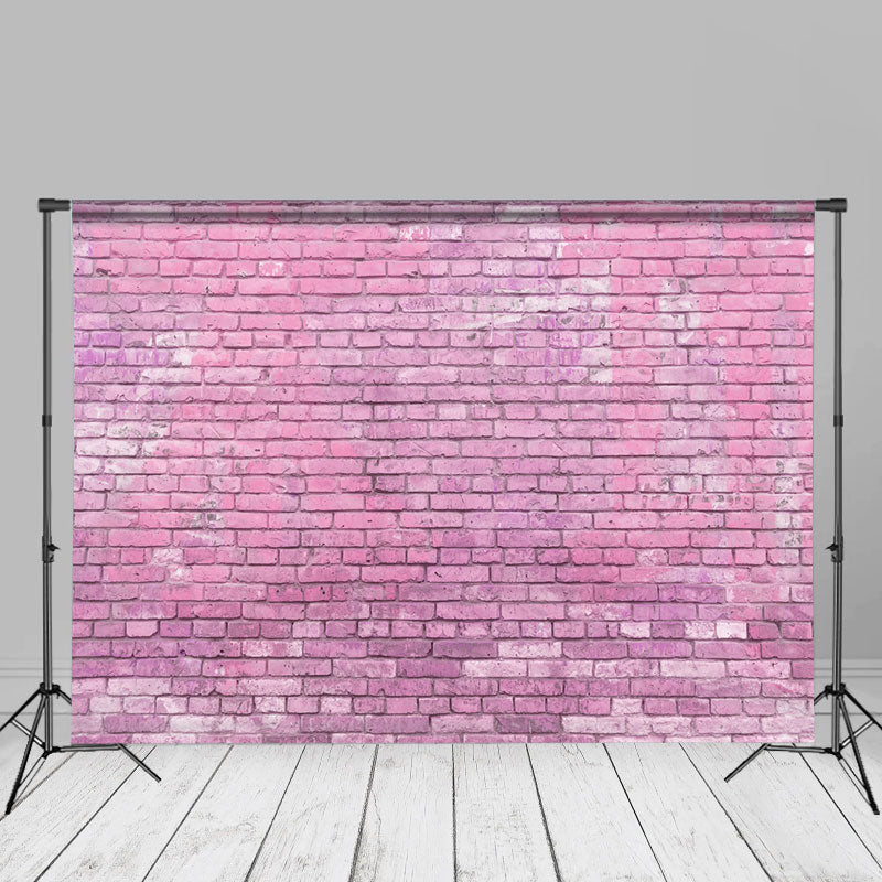 Aperturee - Pink Violet Brick Wall Portrait Photography Backdrop