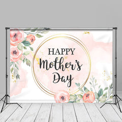 Aperturee - Pink Watercolor Floral Happy Mothers Day Backdrop