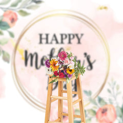 Aperturee - Pink Watercolor Floral Happy Mothers Day Backdrop