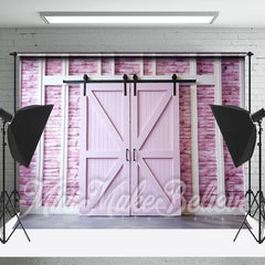 Aperturee - Pink Wooden Retro Wall Backdrop For Photography