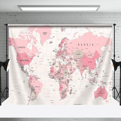 Aperturee - Pink World Map Plaid Geographical Party Backdrop