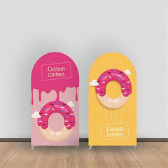 Aperturee - Pink Yellow Donut Cream Cloud Custom Arch Backdrop