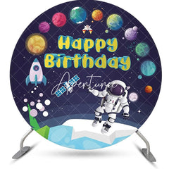 Aperturee - Planet Satellite Rocket Astronaut Boy Round Backdrop