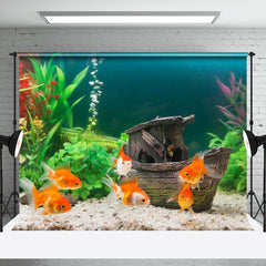 Aperturee - Plant Wooden Boat Fish Tank Landscaping Backdrop