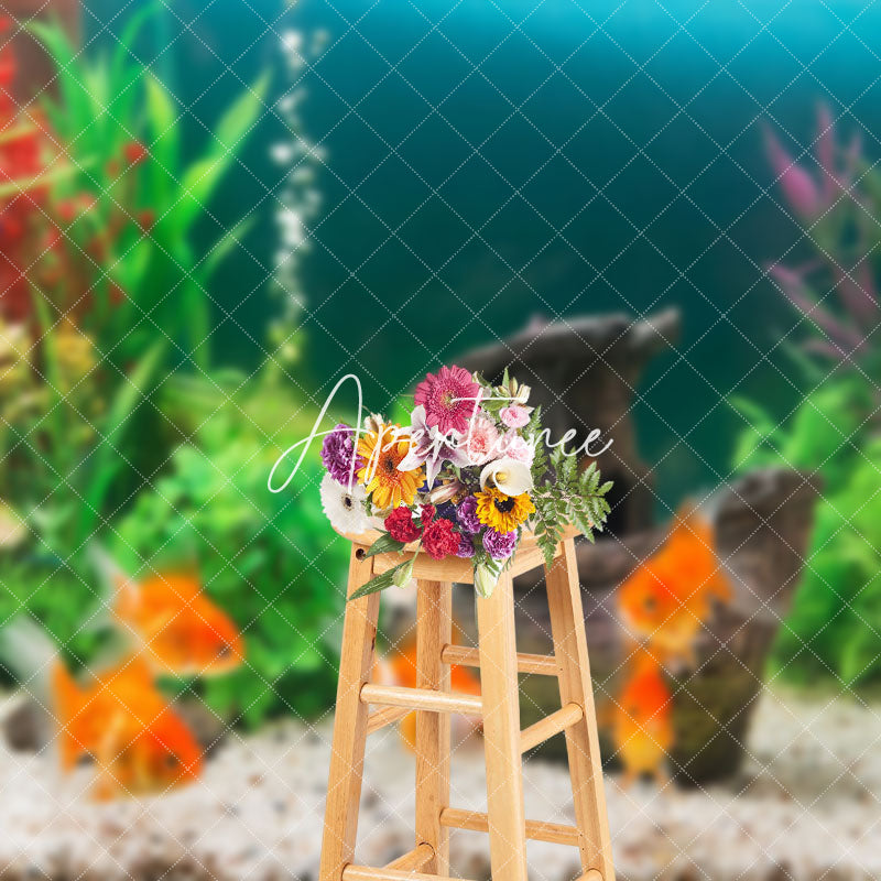 Aperturee - Plant Wooden Boat Fish Tank Landscaping Backdrop