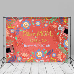 Aperturee - Plants Perfume Floral Red Happy Mothers Day Backdrop