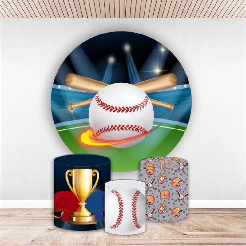 Aperturee Playground Baseball Round Backdrop Kit For Boys