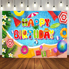 Aperturee - Plumeria Cute Summer Things Pool Birthday Backdrop