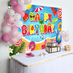 Aperturee - Plumeria Cute Summer Things Pool Birthday Backdrop