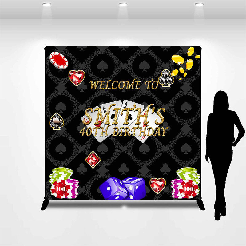 Aperturee - Poker Carnival Welcome Custom 30th Birthday Backdrop