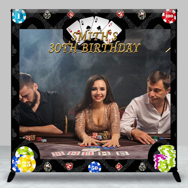 Aperturee - Poker Face Custom 30th Birthday Backdrop With Photo