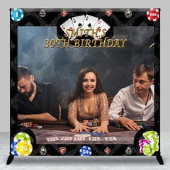 Aperturee - Poker Face Custom 30th Birthday Backdrop With Photo