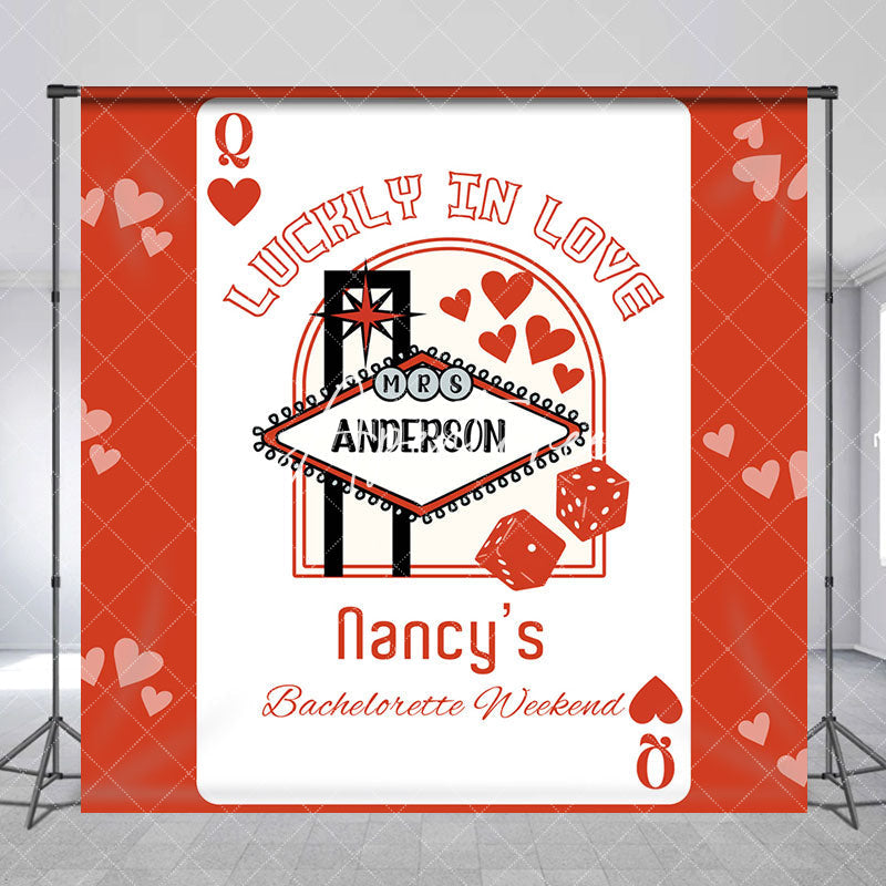 Aperturee - Poker Lucky In Love Custom Bachelorette Backdrop