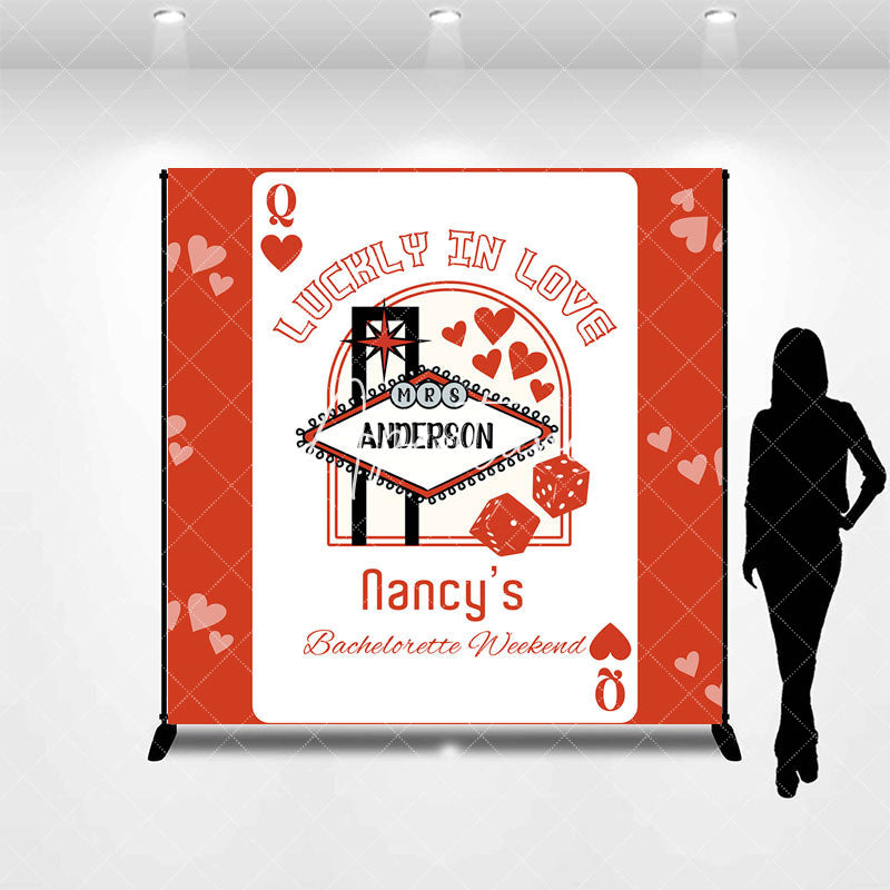 Aperturee - Poker Lucky In Love Custom Bachelorette Backdrop