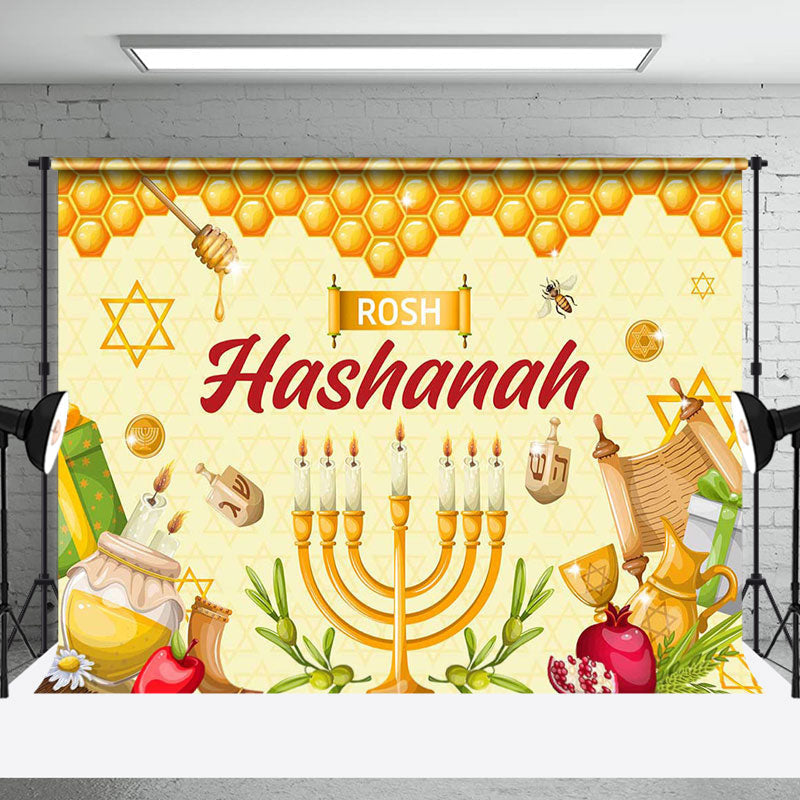 Aperturee - Pomegranate Honeycomb Shofar Rosh Hashanah Backdrop