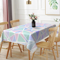 Aperturee - Posh Colorful Geometric Triangle Pattern Tablecloth