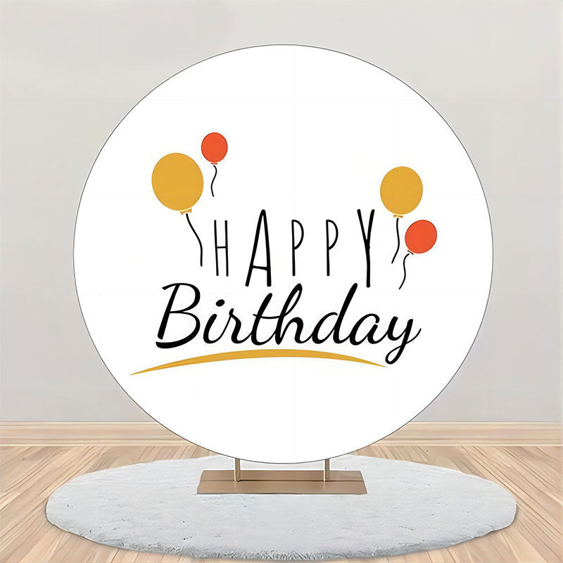 Aperturee - Prange Red Balloon Simple Round Birthday Backdrop