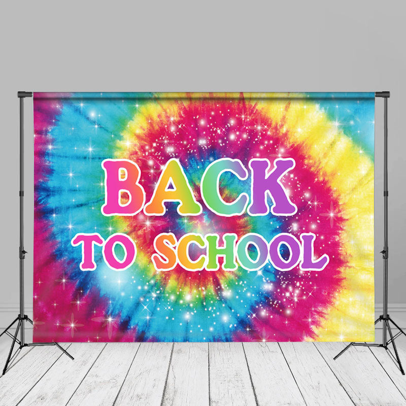 Aperturee - Pretty Rainbow Swirl Back To School Backdrop For Photo